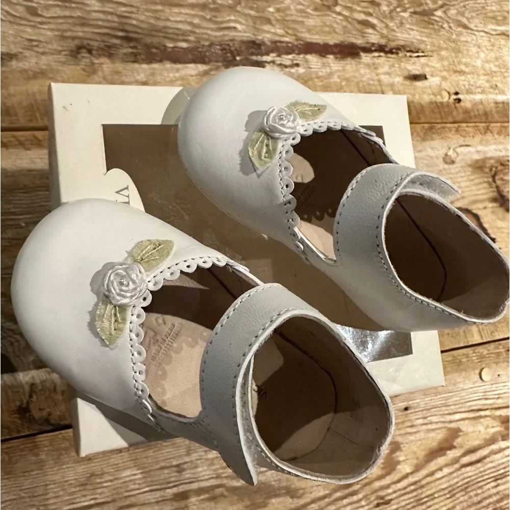 Victoria Kids Infant Crib shoes Genuine Leather Off White/Cream Various szs - Picture 6 of 8